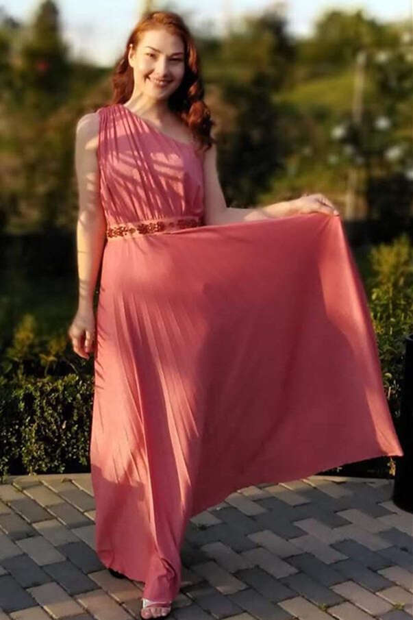 Stylish One-Shoulder Sheath Red Long Dress for Bridesmaids