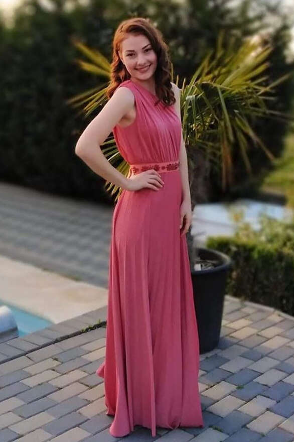 Stylish One-Shoulder Sheath Red Long Dress for Bridesmaids